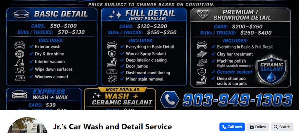 Jr's Car Wash and Detail