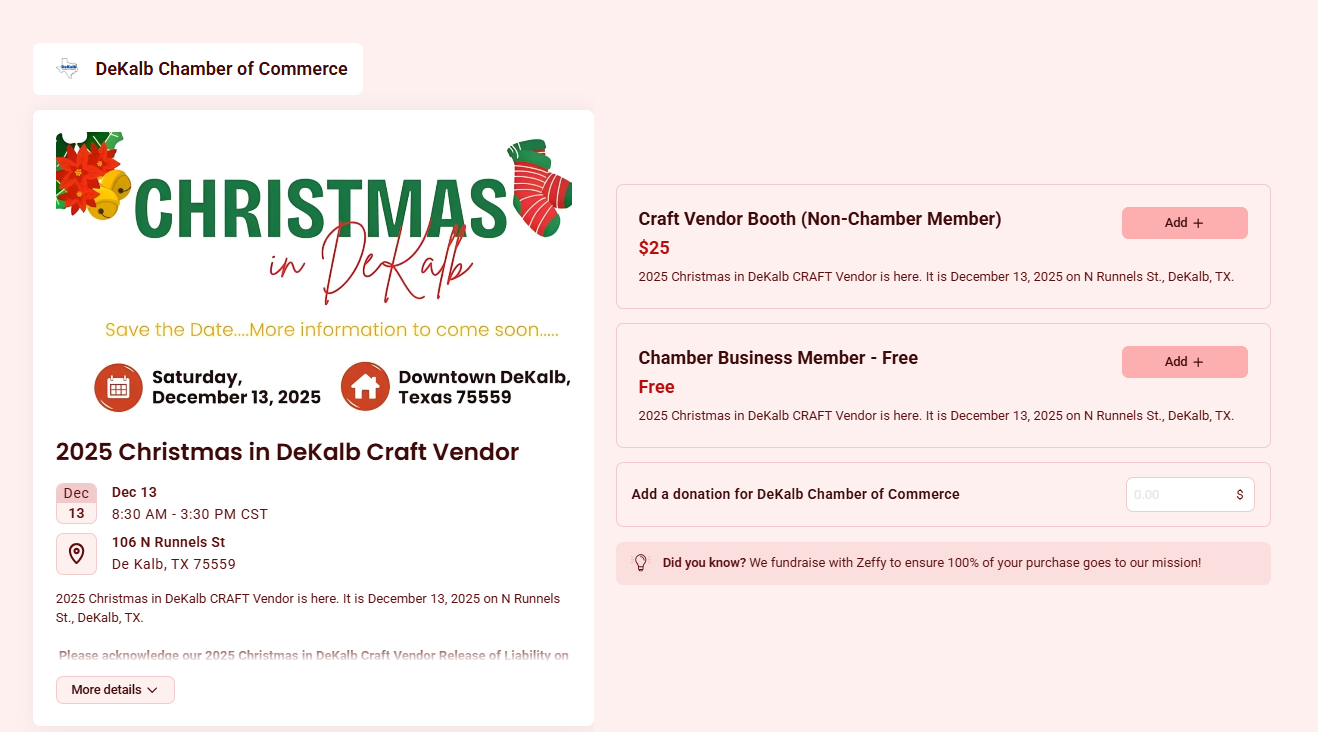 Zeffy 2025 Christmas in DeKalb