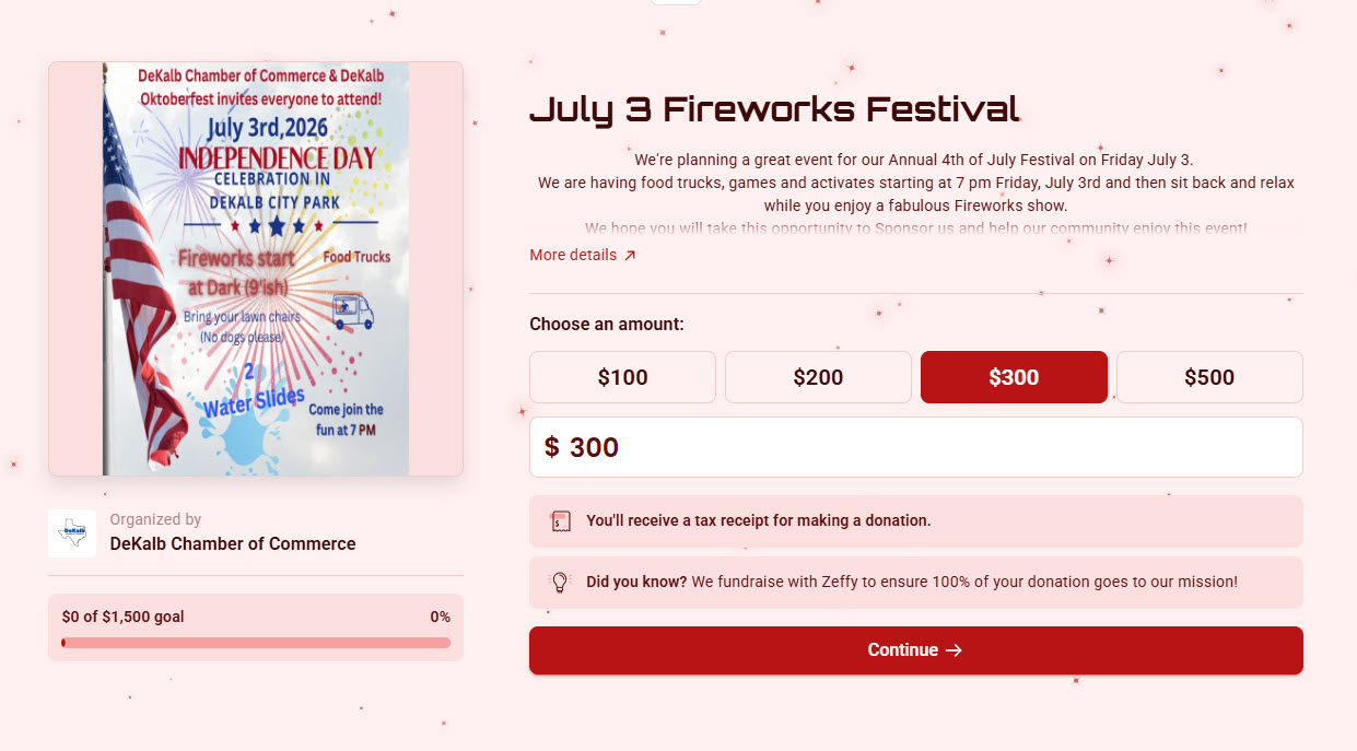 Zeffy Fireworks Sponsorship 2026