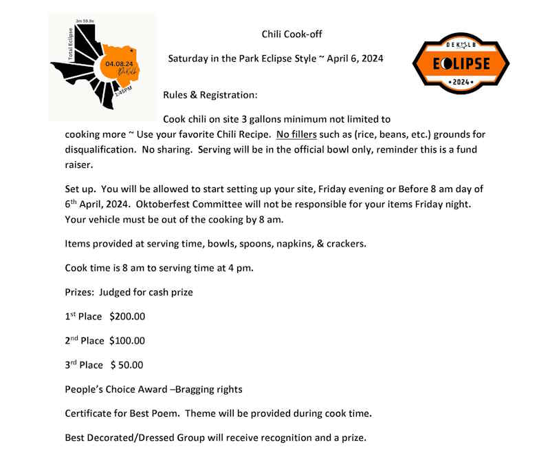 Chili Cook-Off Rules